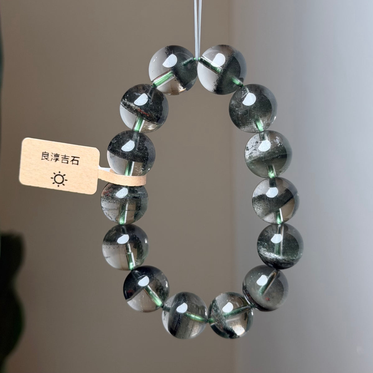 60912 綠幽靈 手串 14.8mm