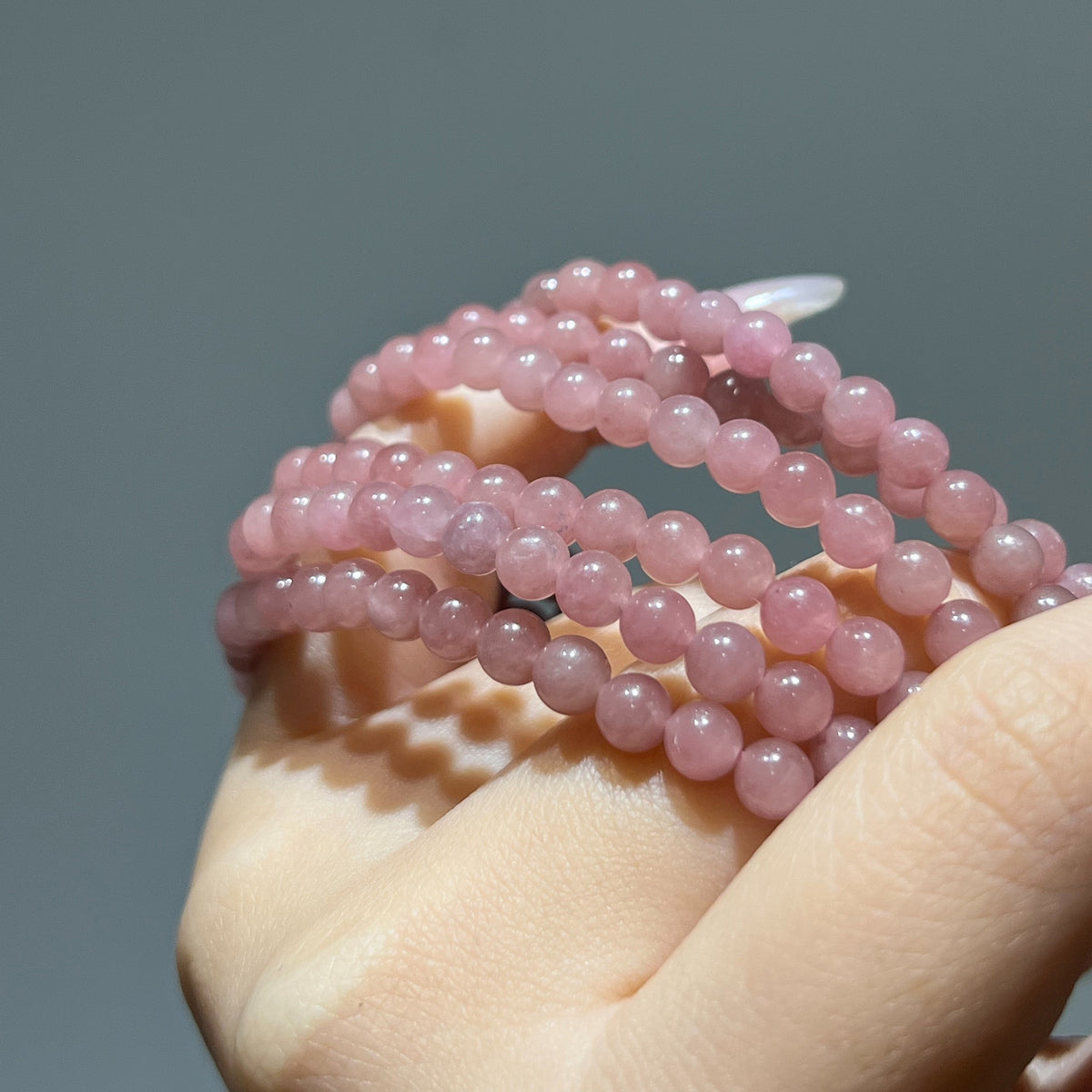 61734 粉碧璽 手串 5mm