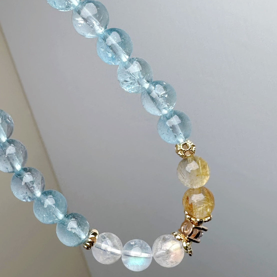 60121 鈦晶 藍托帕 馬島月光 手串