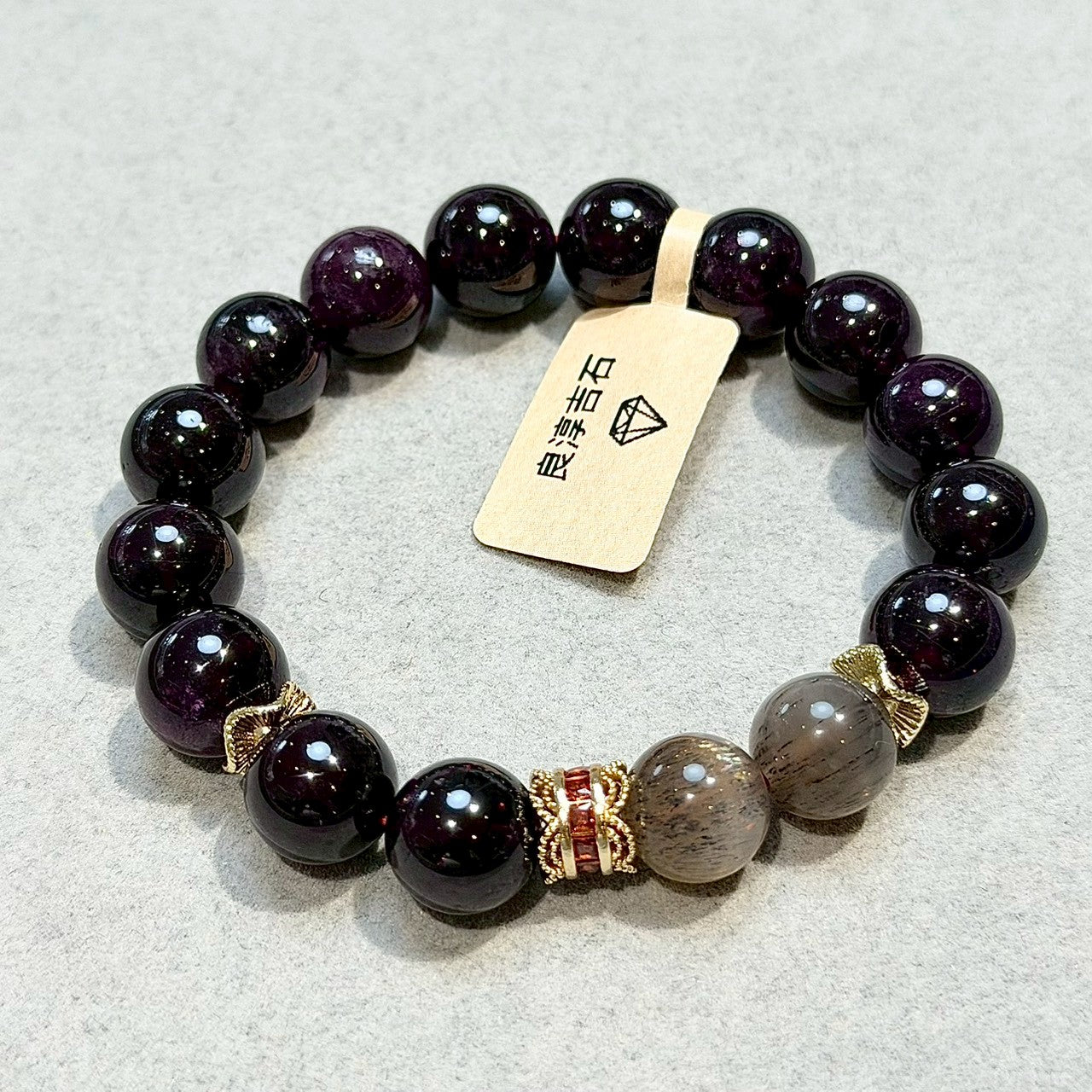 51961 紫牙烏石榴石 手串 11mm