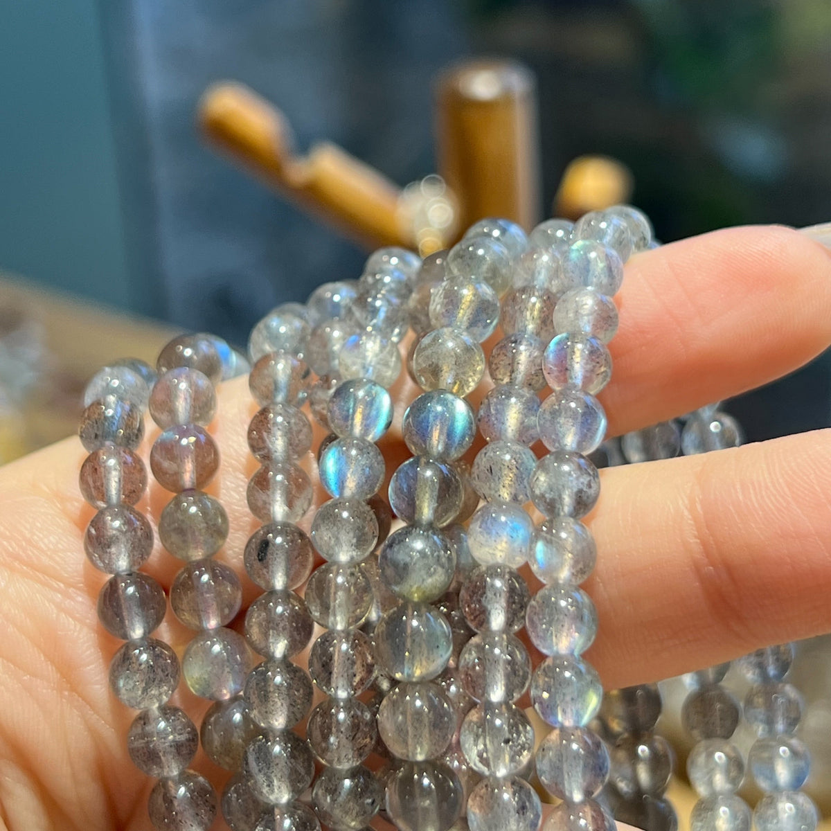 61876 紫拉長 手串 6mm