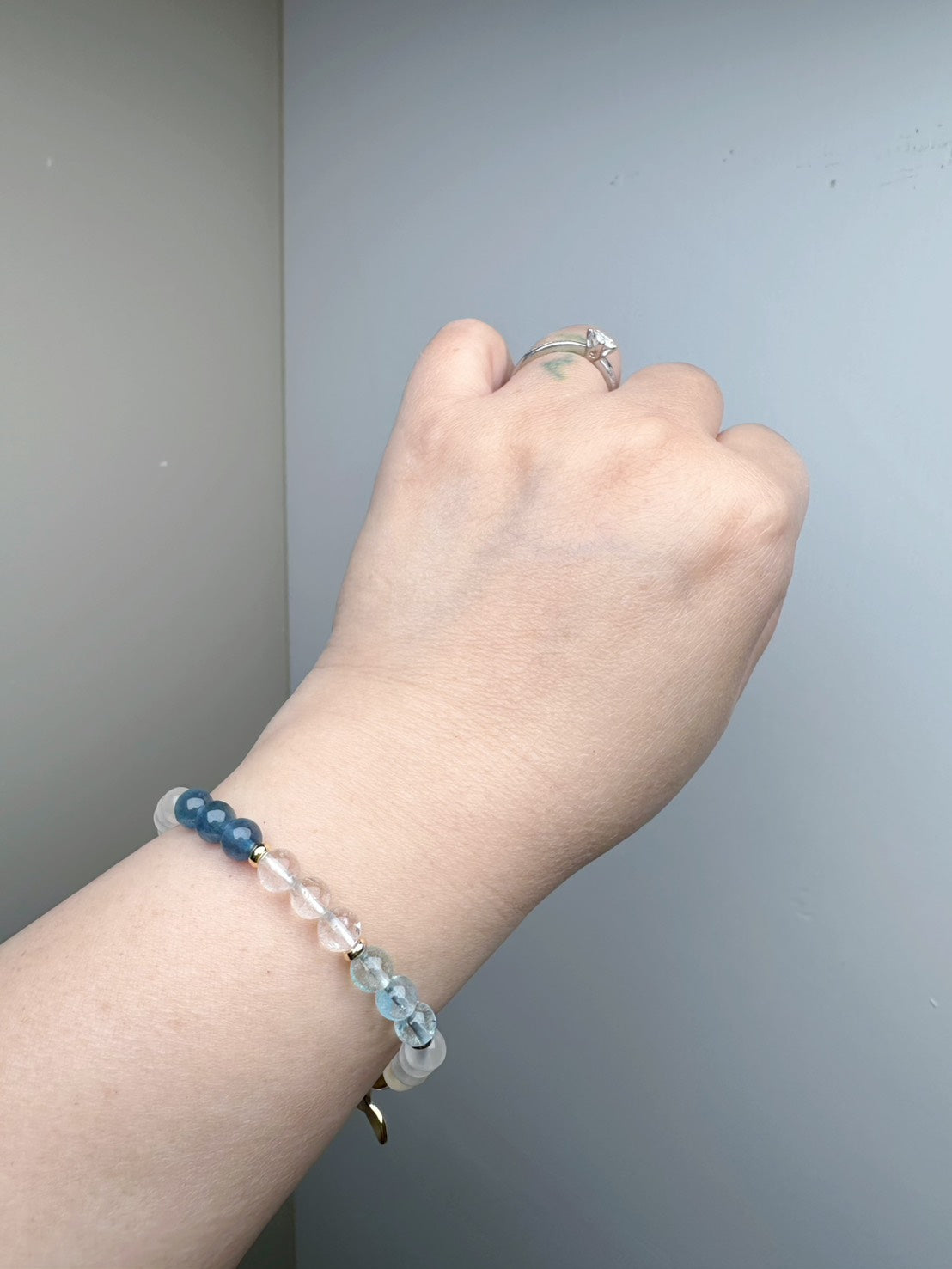60109 海藍寶 藍月光 白水晶 鈦晶 多寶手串